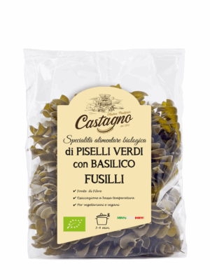 Fusilloni di piselli verdi con basilico
