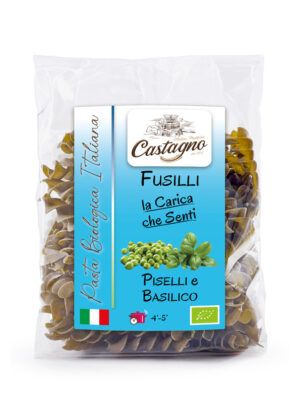 Fusilli di piselli verdi con basilico