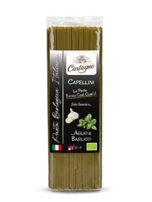 Capellini con aglio e basilico
