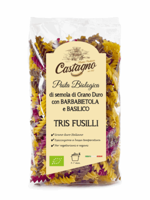 Tris-Fusilli con barbabietola e basilico