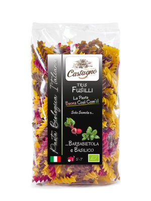 Tris-Fusilli con barbabietola e basilico