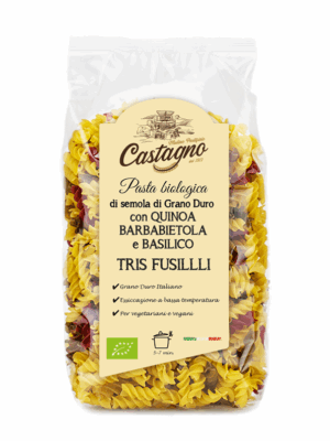 Tris-Fusilli con quinoa, barbabietola e basilico